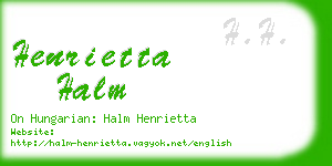 henrietta halm business card